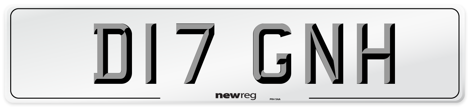 D17 GNH Number Plate from New Reg